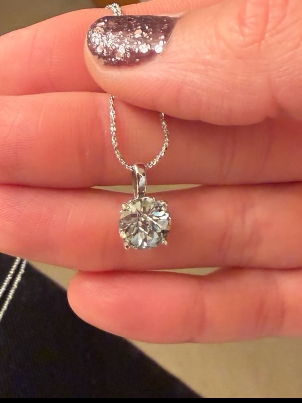 8mm grey moissanite pendant
